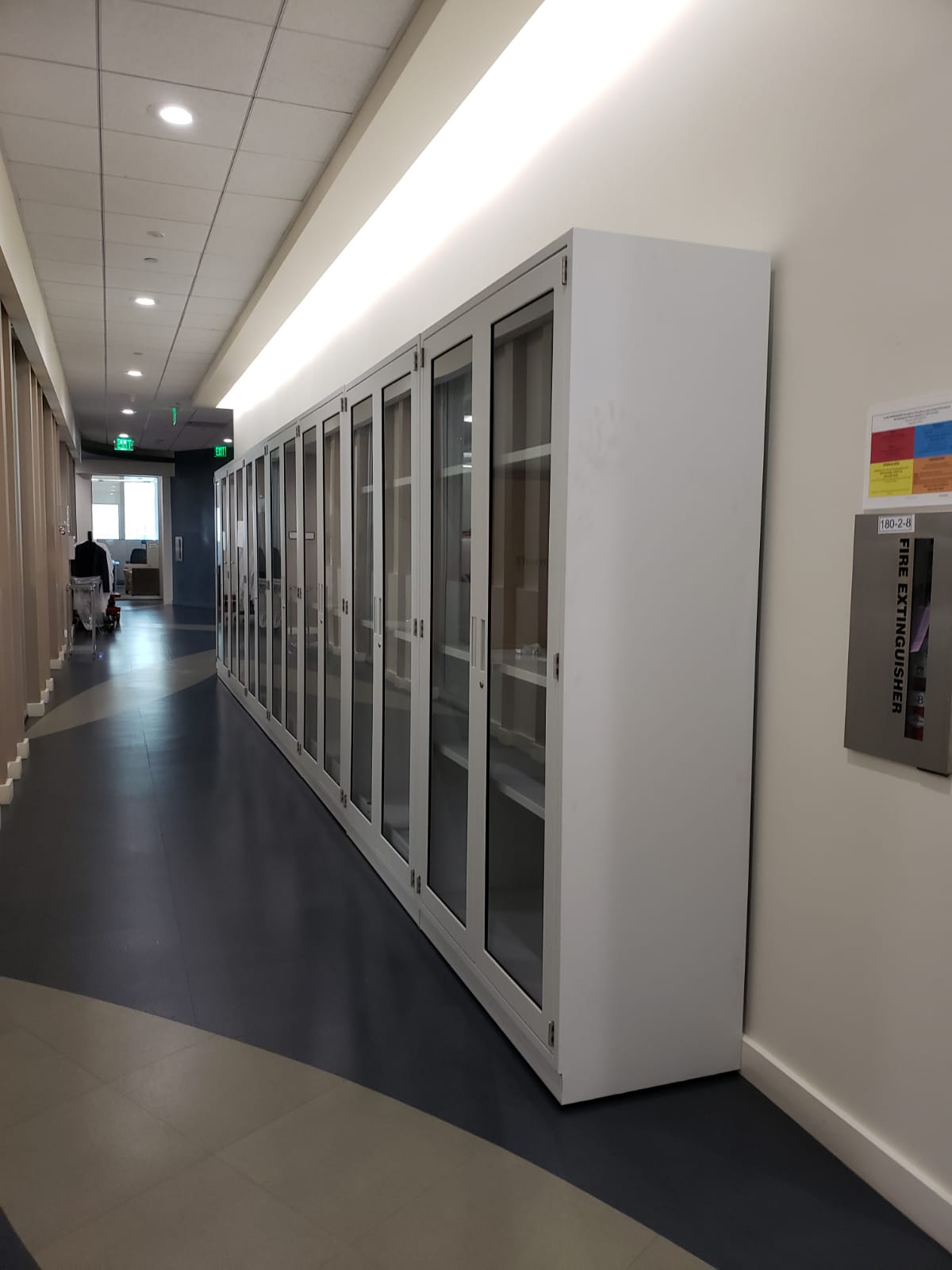 RDM-TallCab-White-SwingGlass-Hallway RDM TALL LABORATORY STORAGE CABINETS